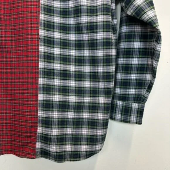Vintage Polo Ralph Lauren 1980s Split Plaid Flannel Shirt Large